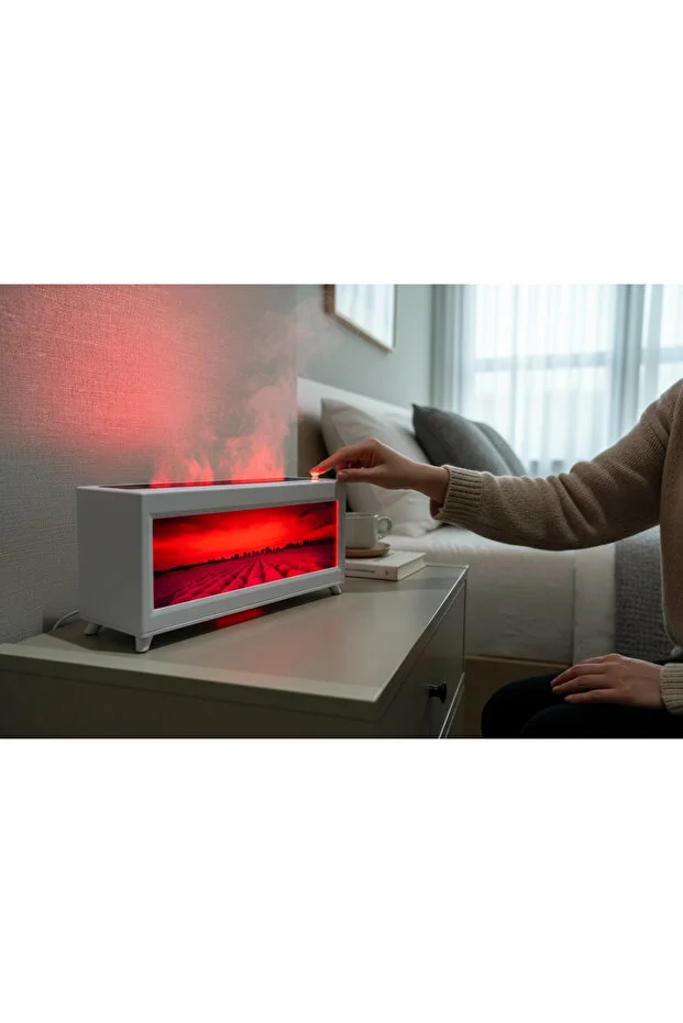 Alev Efektli Dekoratif Manzaralı Hava Nemlendirici (Isıtmasız)